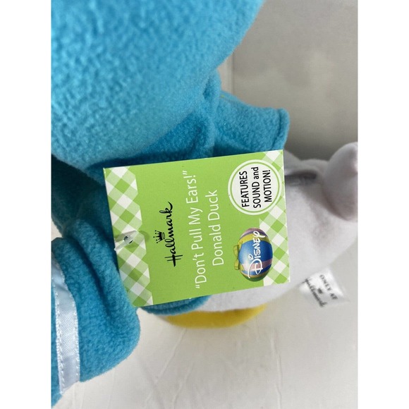 Donald Duck Hallmark Disney DON'T PULL MY EARS Plush Dancing Singing NWT Easter - Picture 7 of 8
